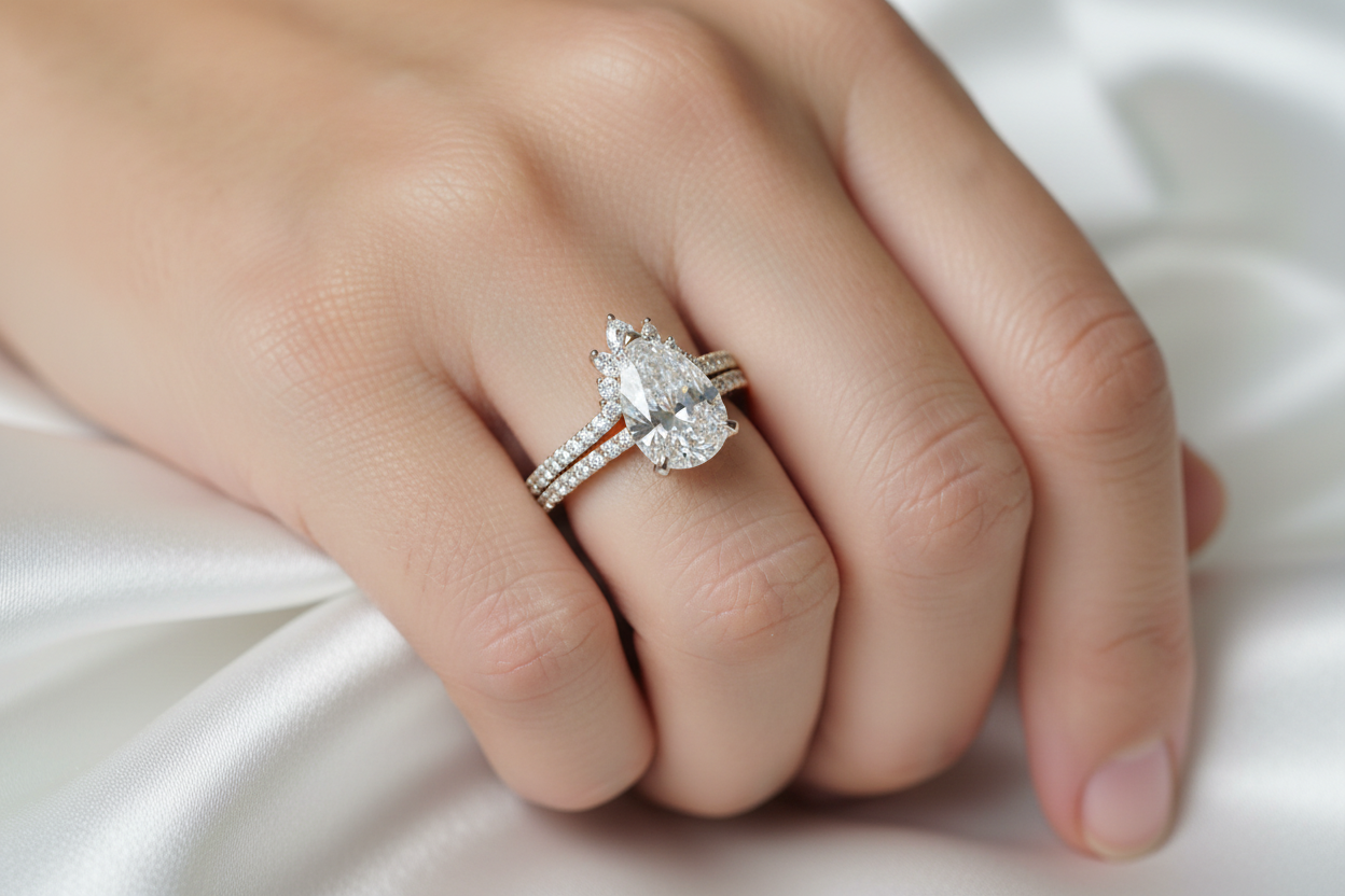 Delicate contour band designed to pair with engagement rings