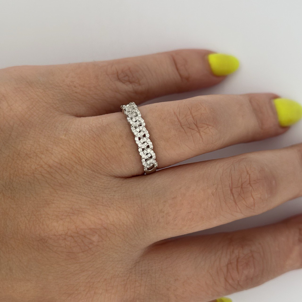 Modern pavé diamond ring with sparkling lab grown diamonds