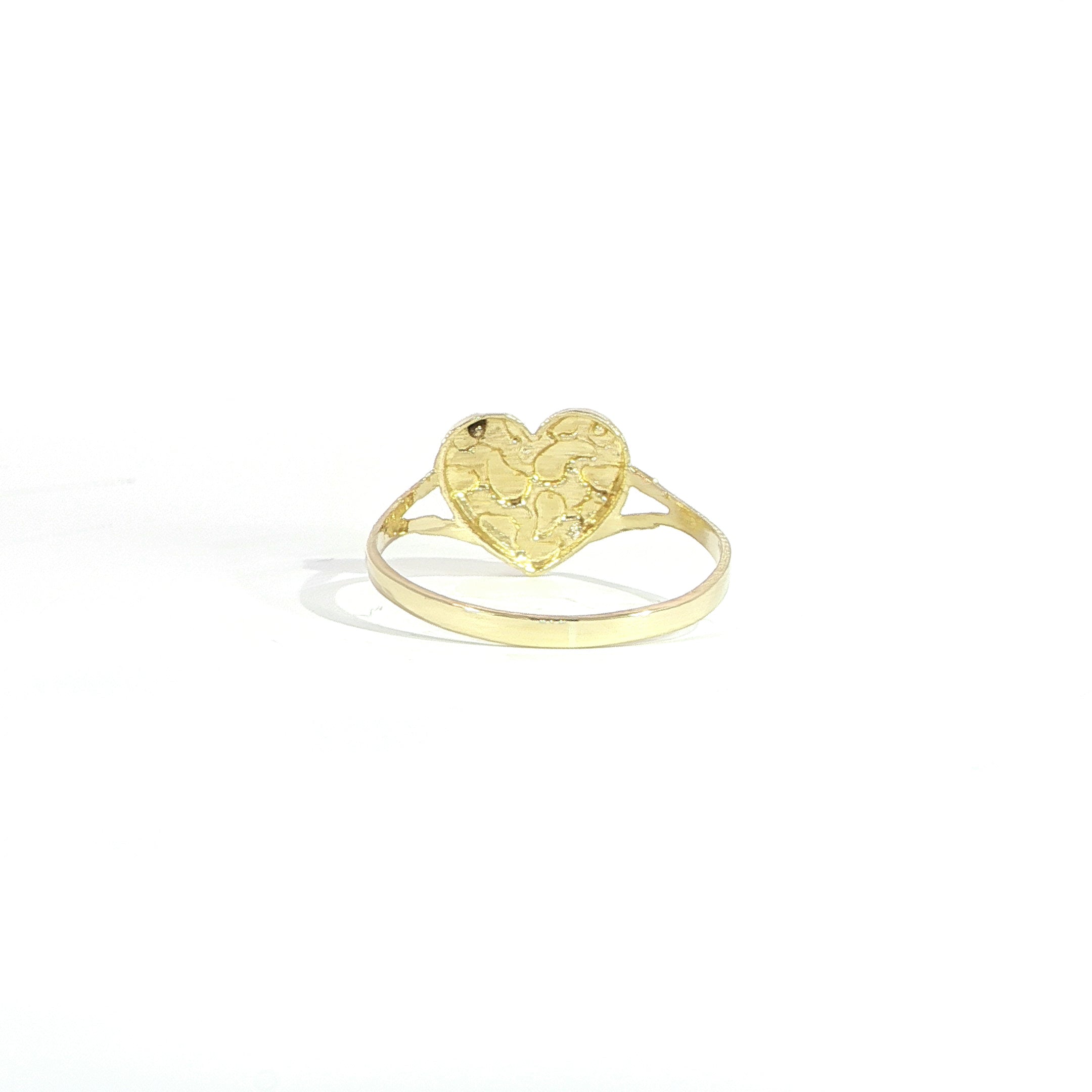 Back 10K Gold Nugget Style Heart Ring
