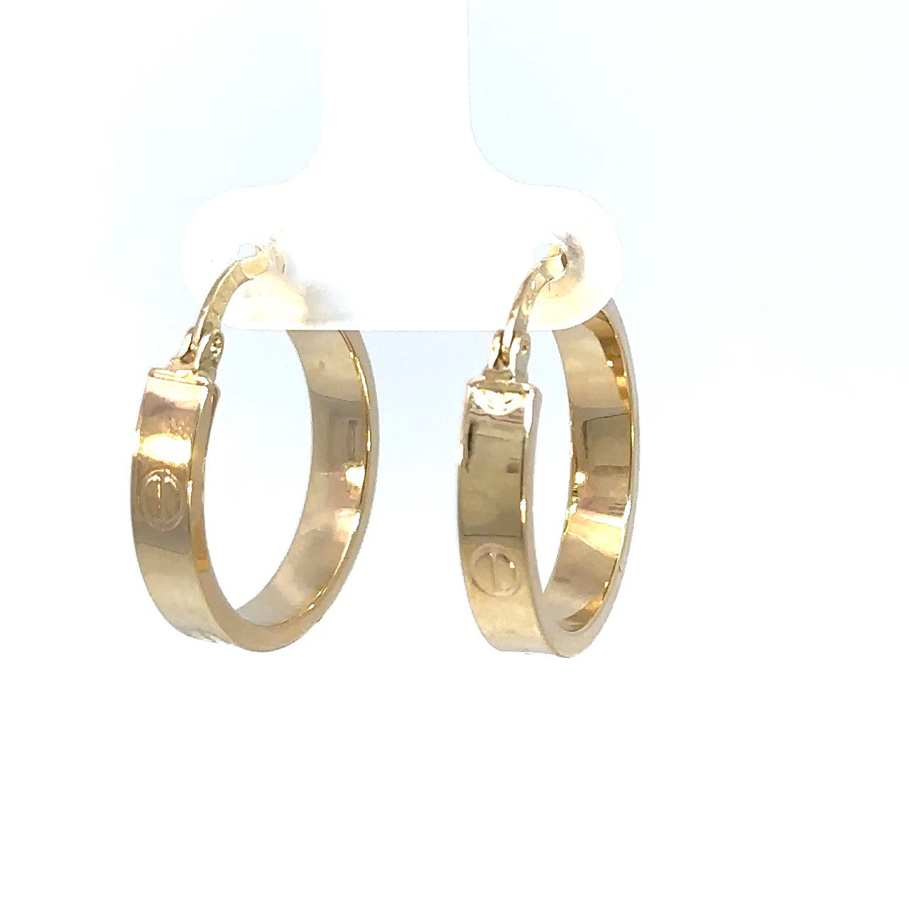 14K Yellow Gold Hoop Earrings  - 2