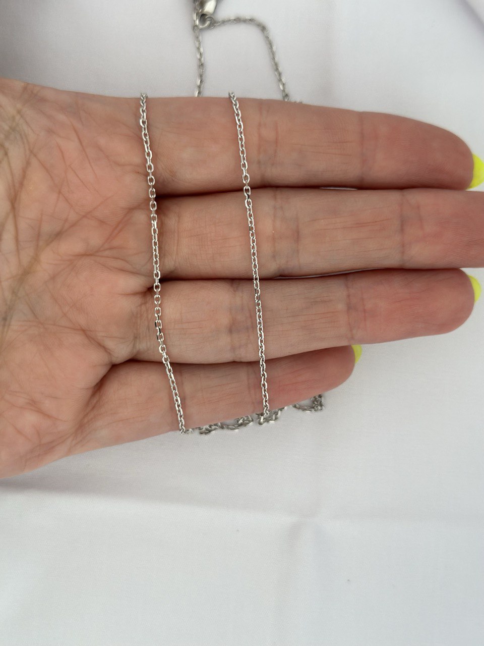 14K White Gold Cable Chain - 1.1MM