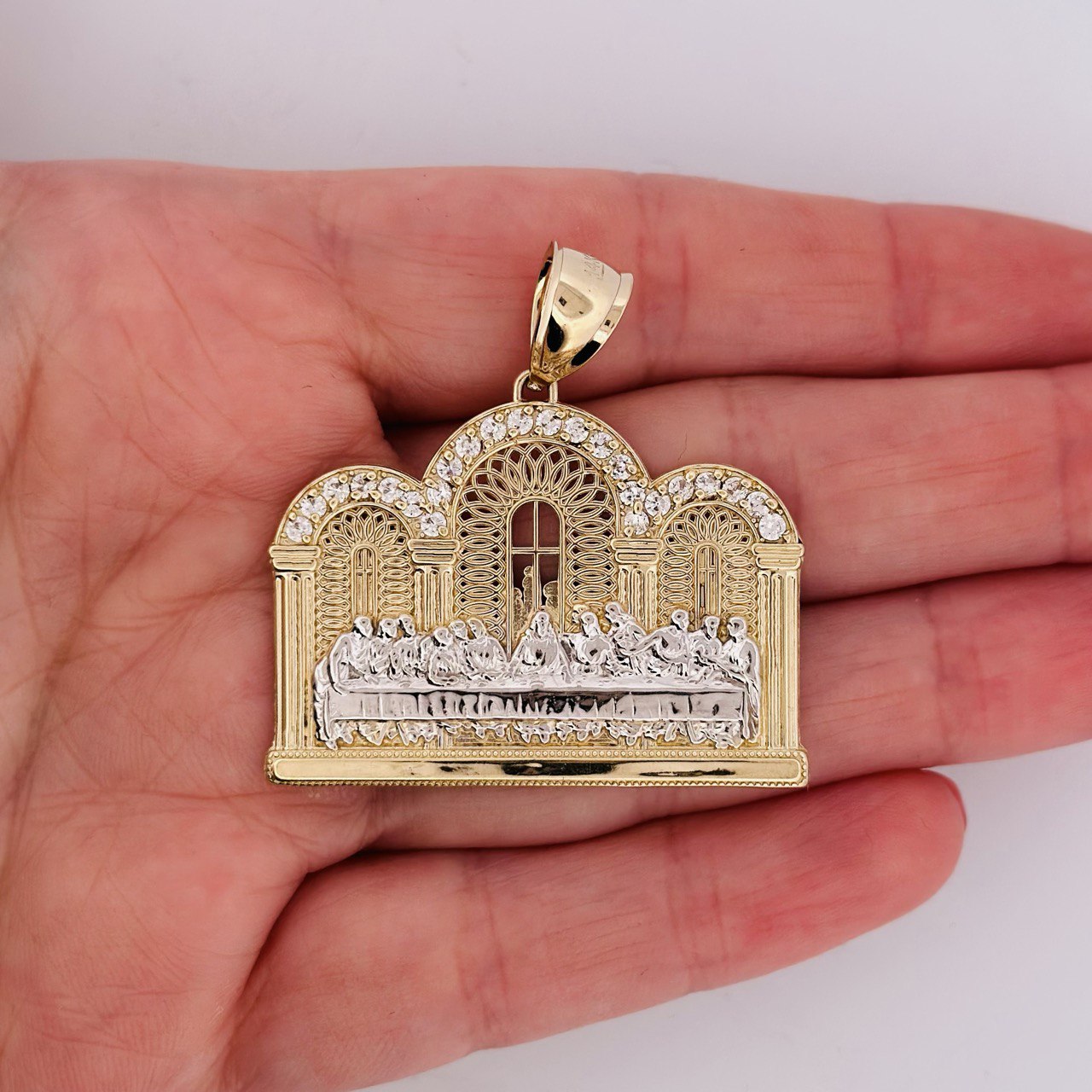 14K Gold Last Supper Pendant