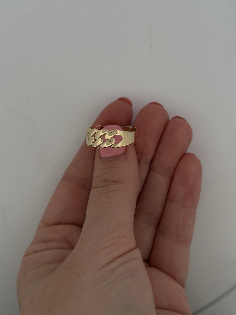 14K Gold Cuban Link Ring  - 1