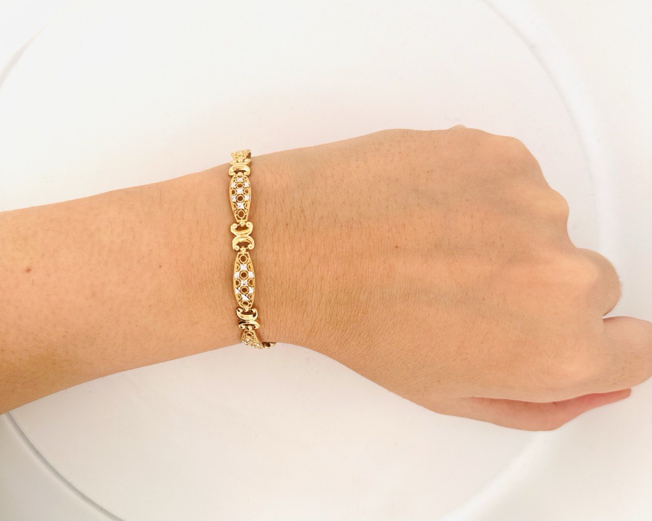 14K Fancy Dia-Cut Bracelet, 6.5MM