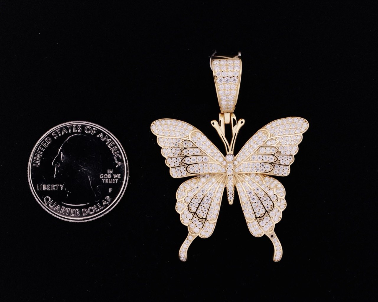 Sterling Silver Butterfly Pendant with VVS Moissanite - 2.65 Carat