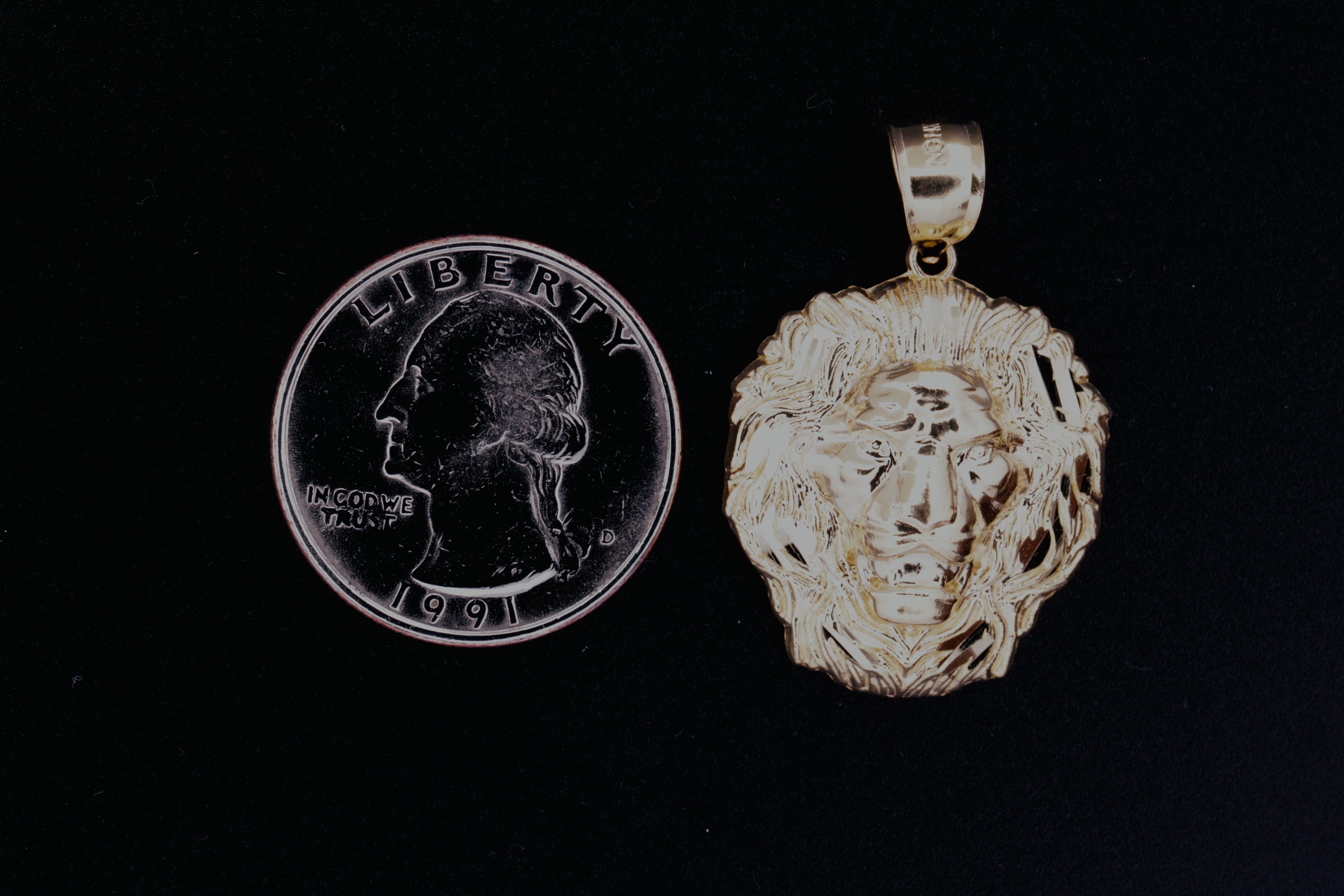 14K Lion Pendant - 1