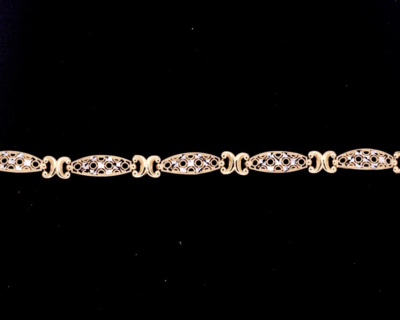 14K Fancy Dia-Cut Bracelet, 6.5MM