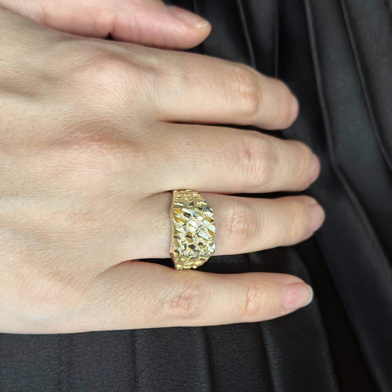 14K Gold Nugget Ring - 12.5MM