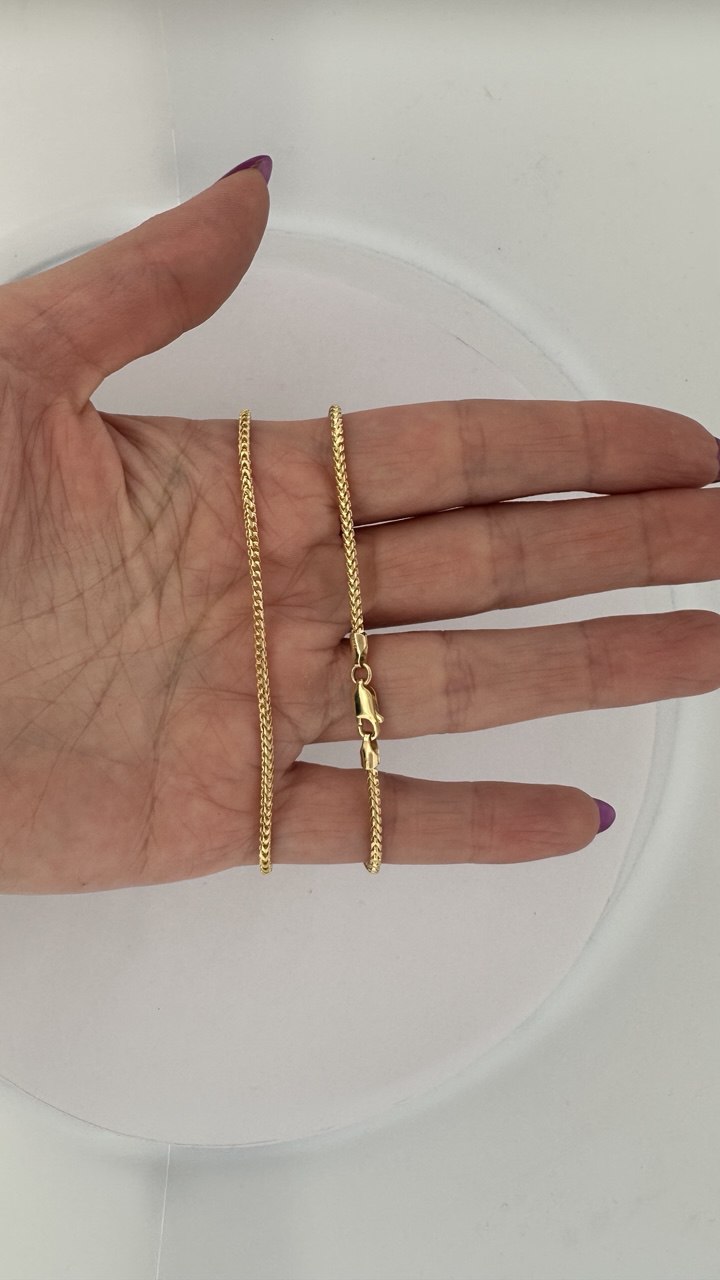 14K Yellow Gold Solid Franco Chain - 2MM