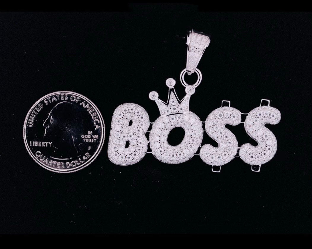 Sterling Silver Boss Pendant with VVS Moissanite - 6.02 Carats