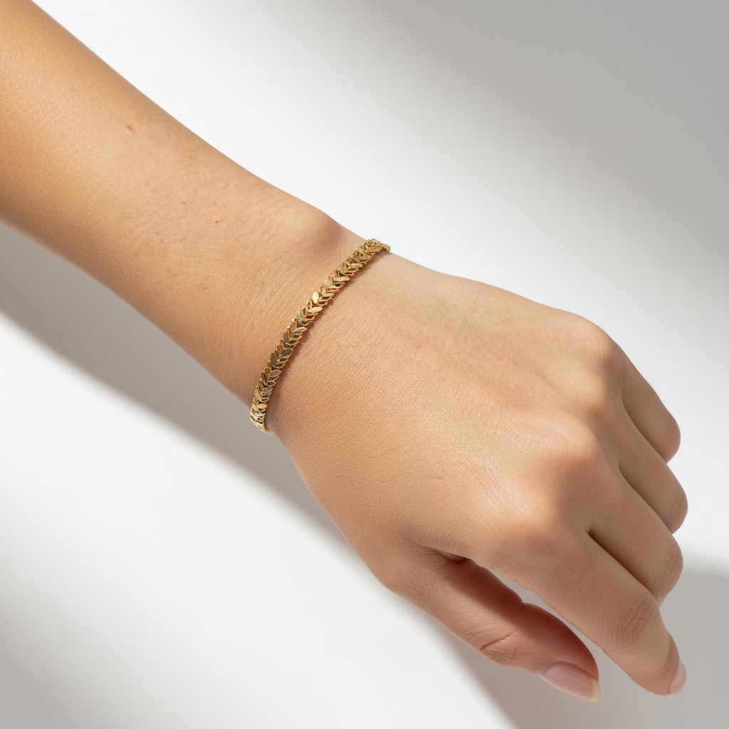 14K Chevron Gold Bracelet – 4.6MM