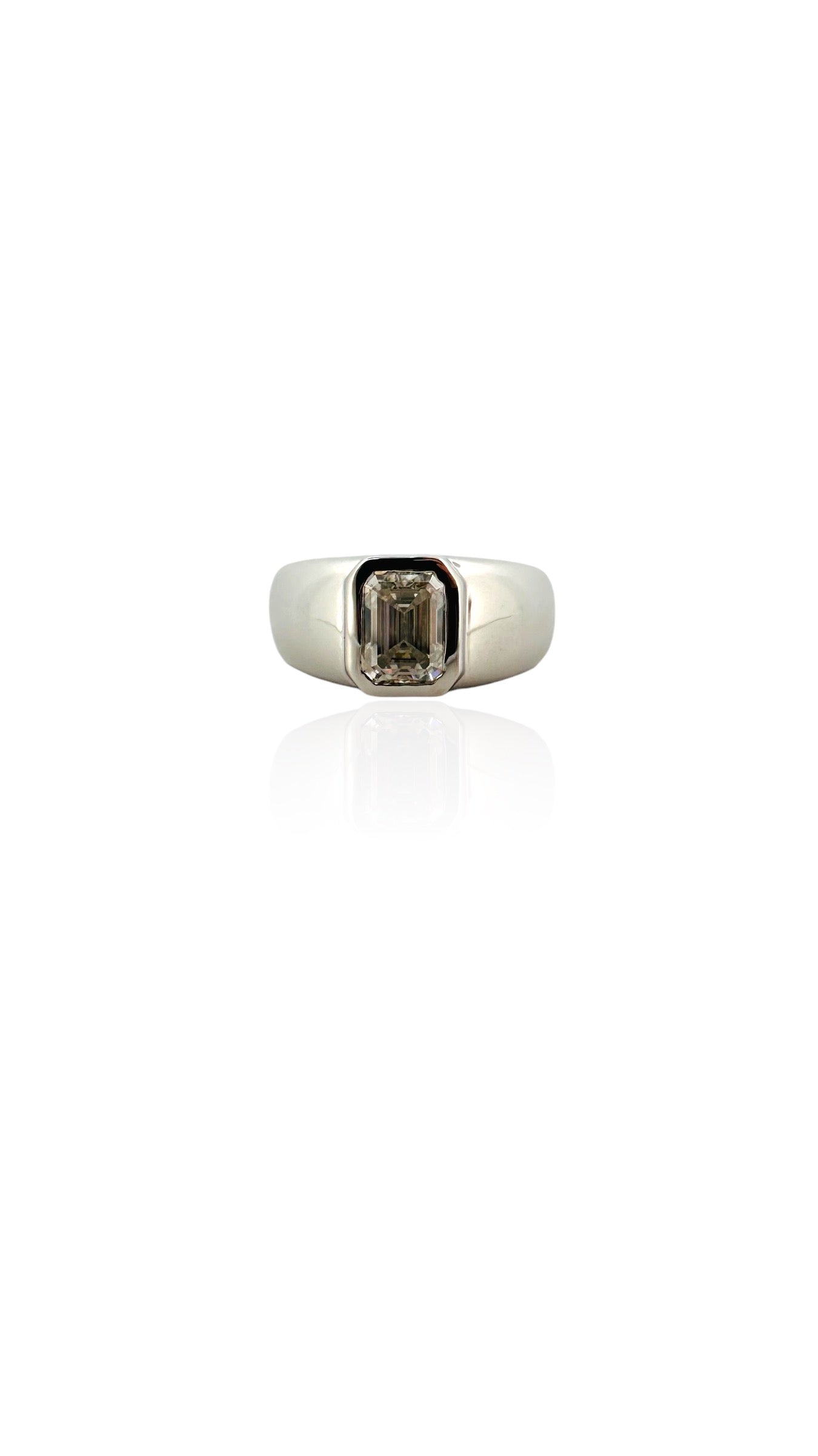 925 Sterling Silver VVS Moissanite Asscher cut Ring