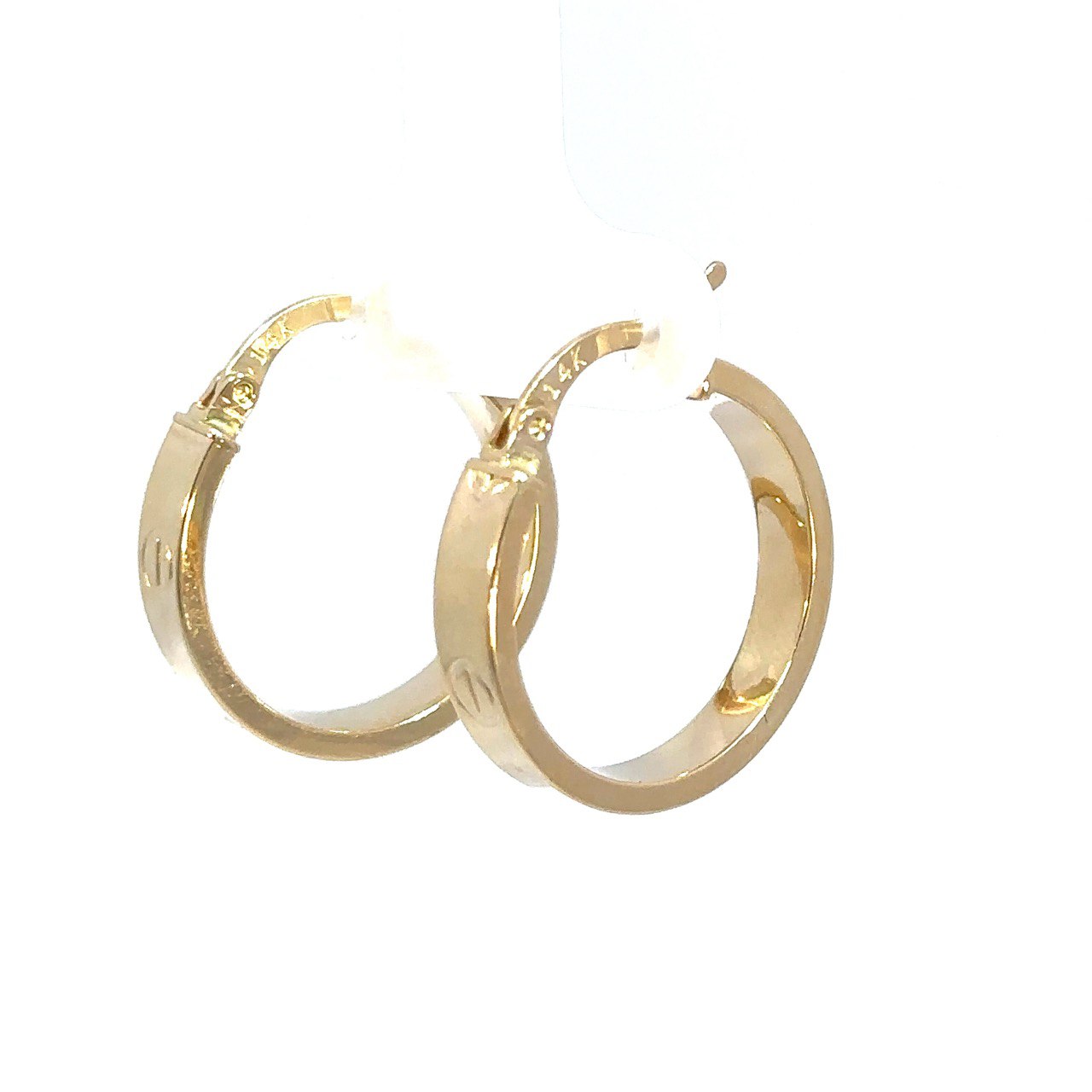 14K Yellow Gold Hoop Earrings  - 2