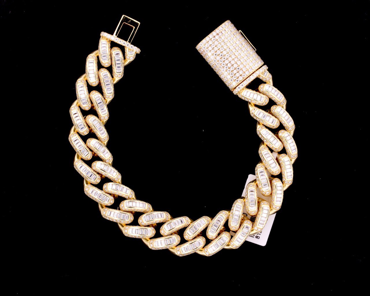 Sterling Silver Solid Miami Cuban Bracelet - 16mm, 19.65CT VVS Moissanite