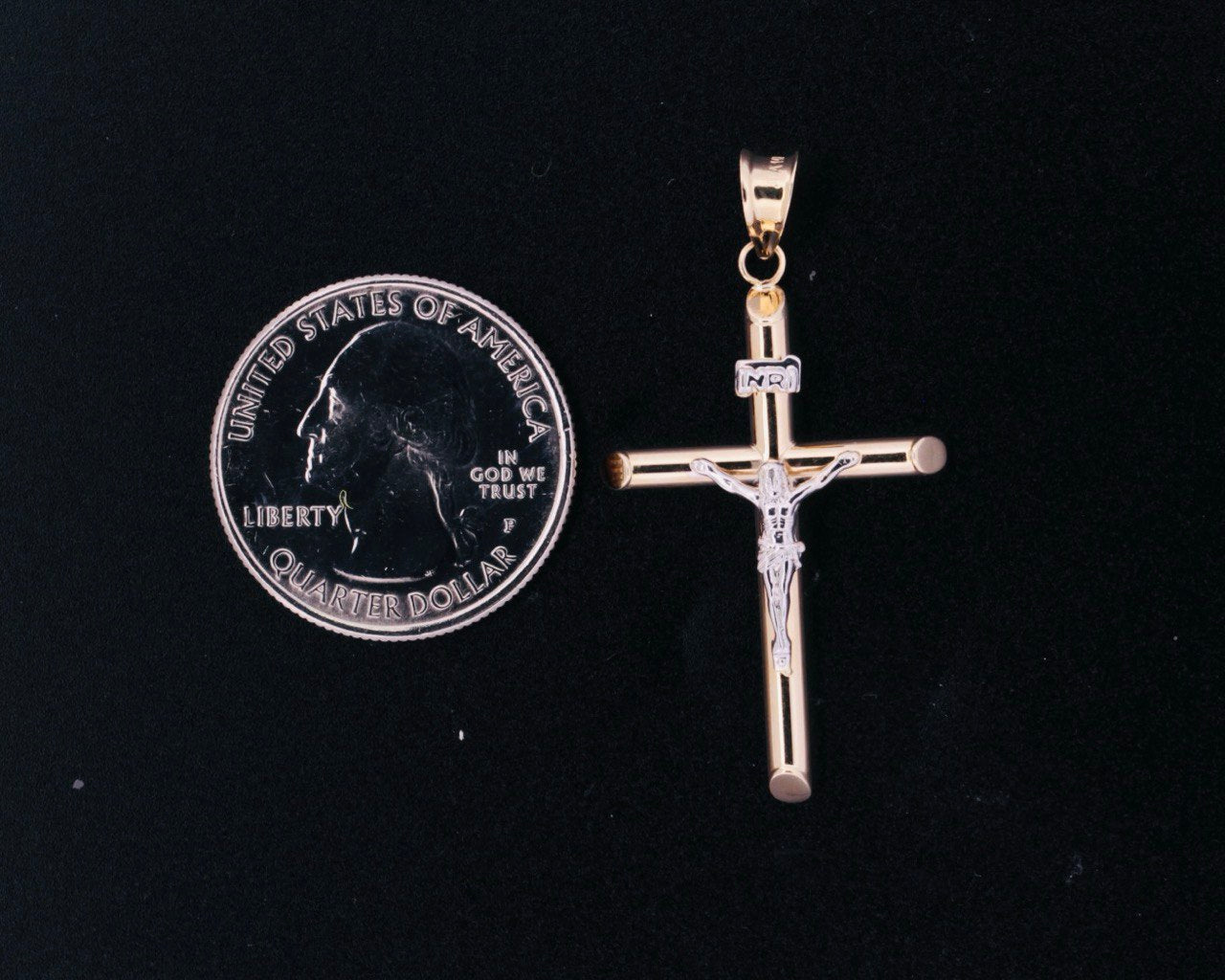 14K Gold Cross Pendant  - 1