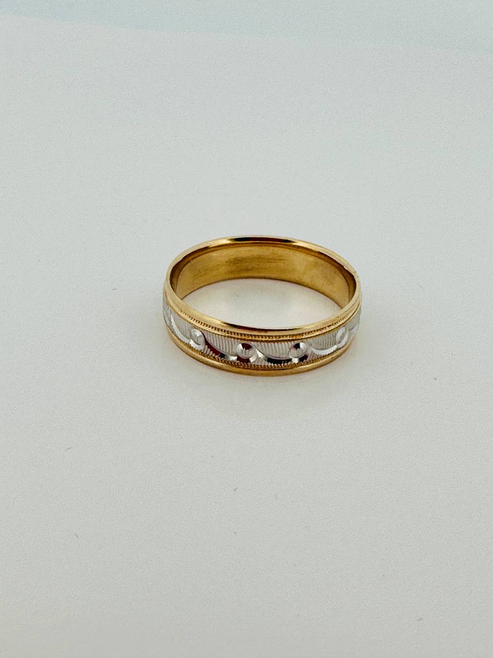 14K Solid Band with Design - 8