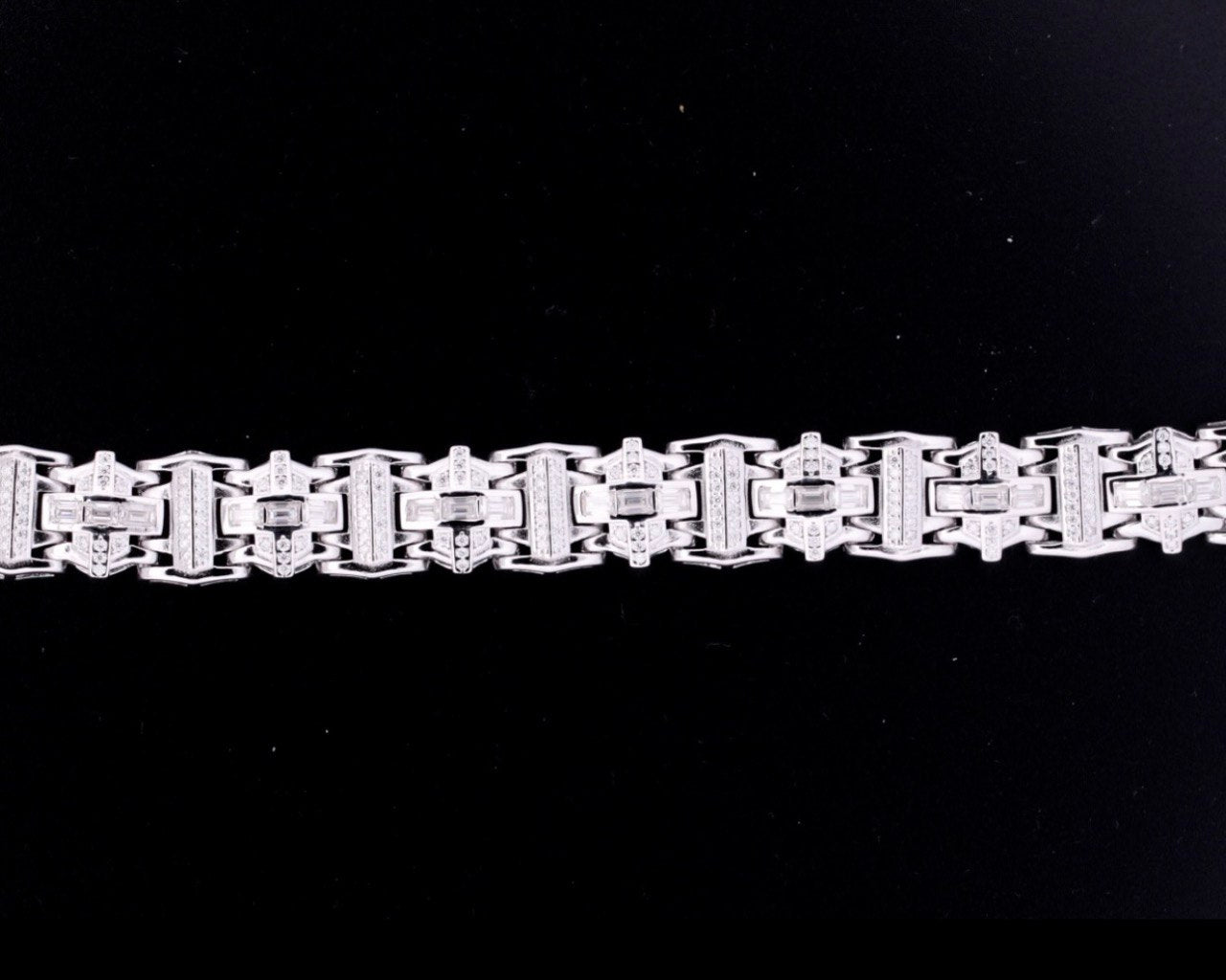 Sterling Silver Bracelet - 12mm, 5.5CT VVS Moissanite, New Fashion Design
