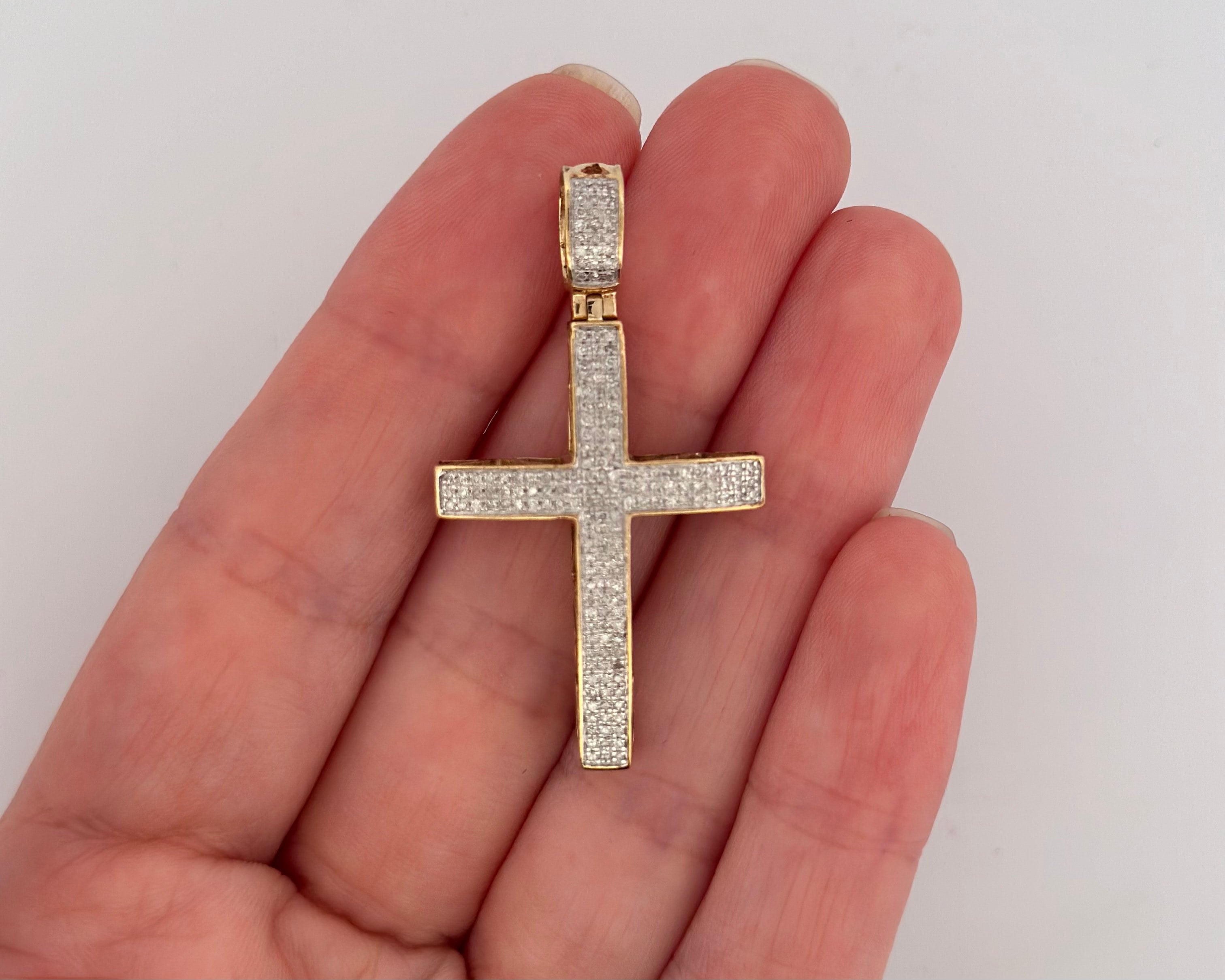 14K Cross Pendant with Diamonds  (1)