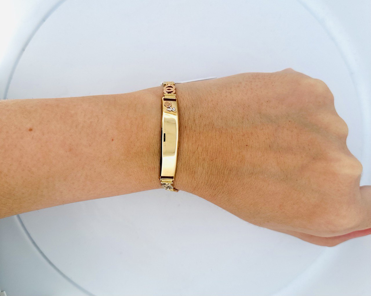 14K Women’s 3-Color Gold ID Bracelet - 8MM
