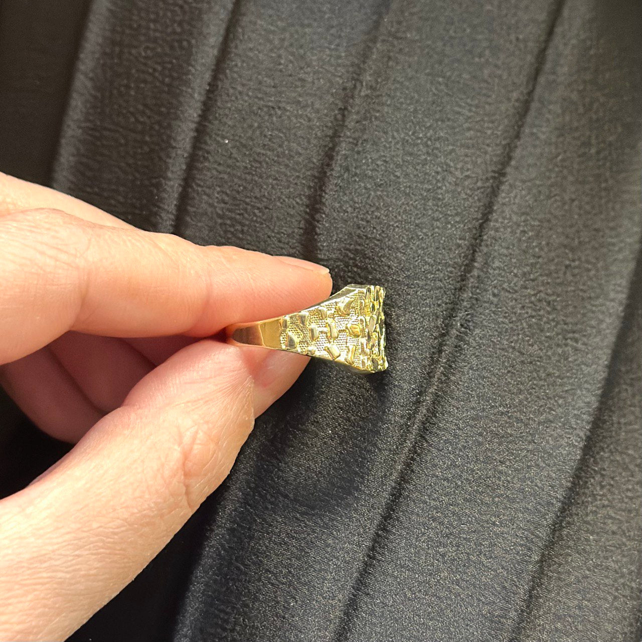 14K Gold Nugget Ring - 12.5MM