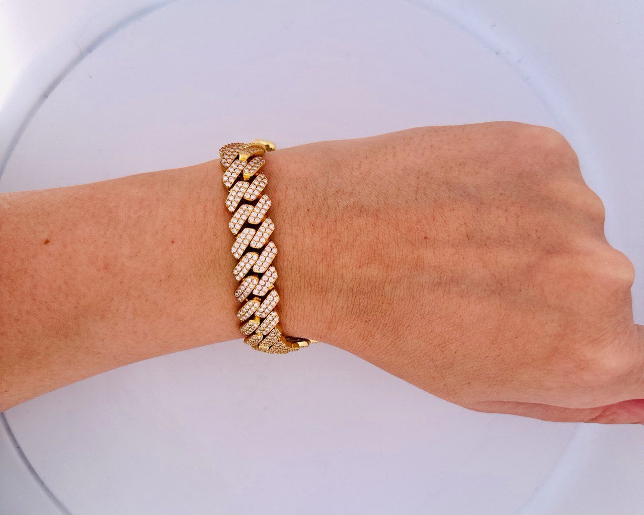 Sterling Silver Solid Miami Cuban Bracelet - 12mm, 8.33CT VVS Moissanite