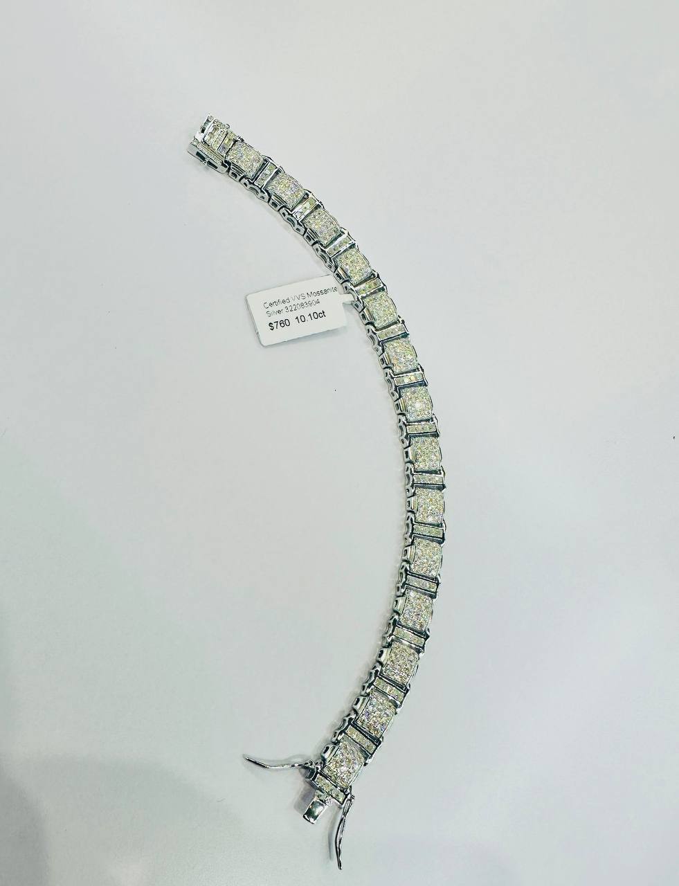 Sterling Silver Bracelet - 11mm, 10.10CT VVS Moissanite