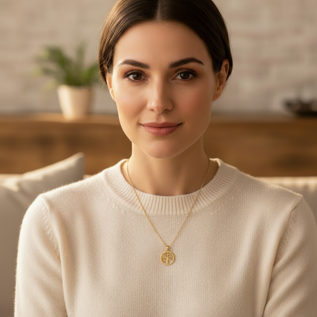 14K Gold Family Tree Pendant