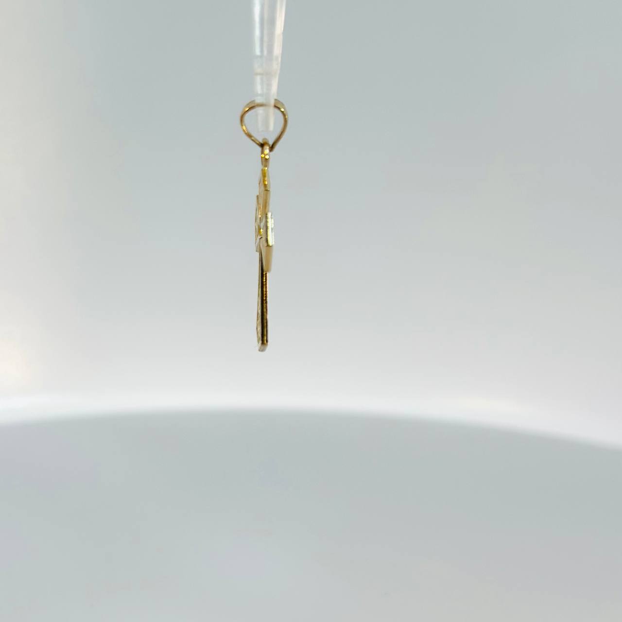 14K Yellow Gold engraved Cross Pendant