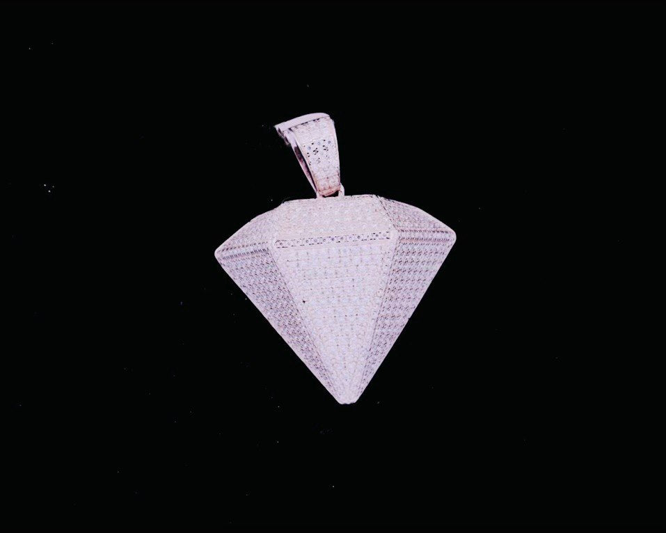 Sterling Silver VVS Moissanite- Diamond shape Pendant