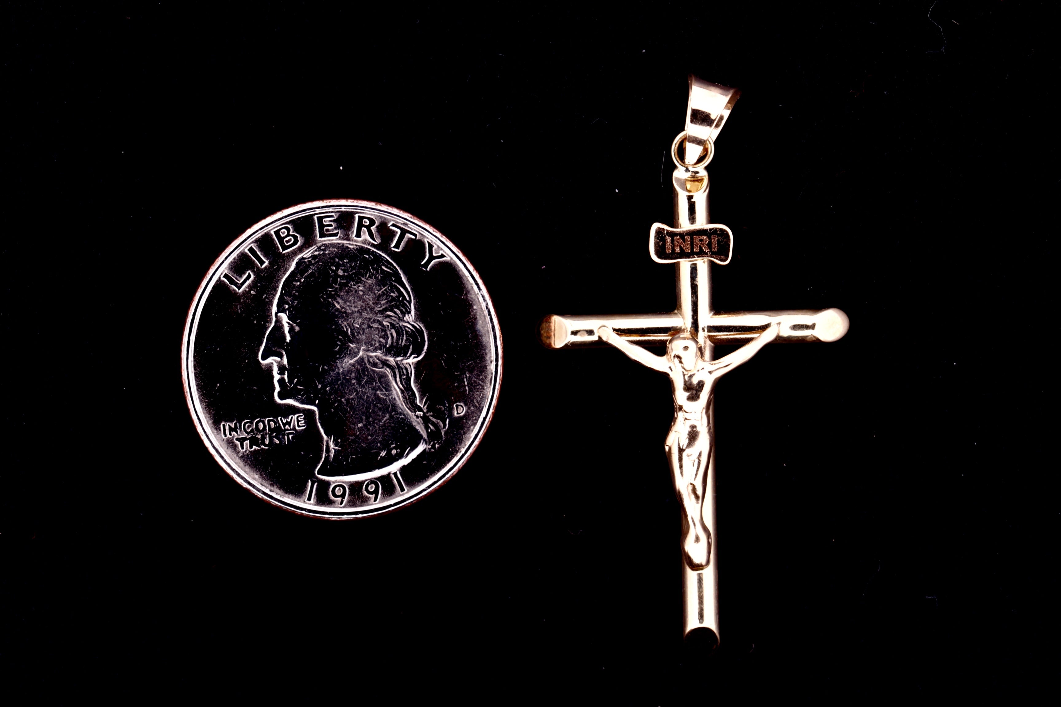 14K Gold Crucifix Pendant  - 4