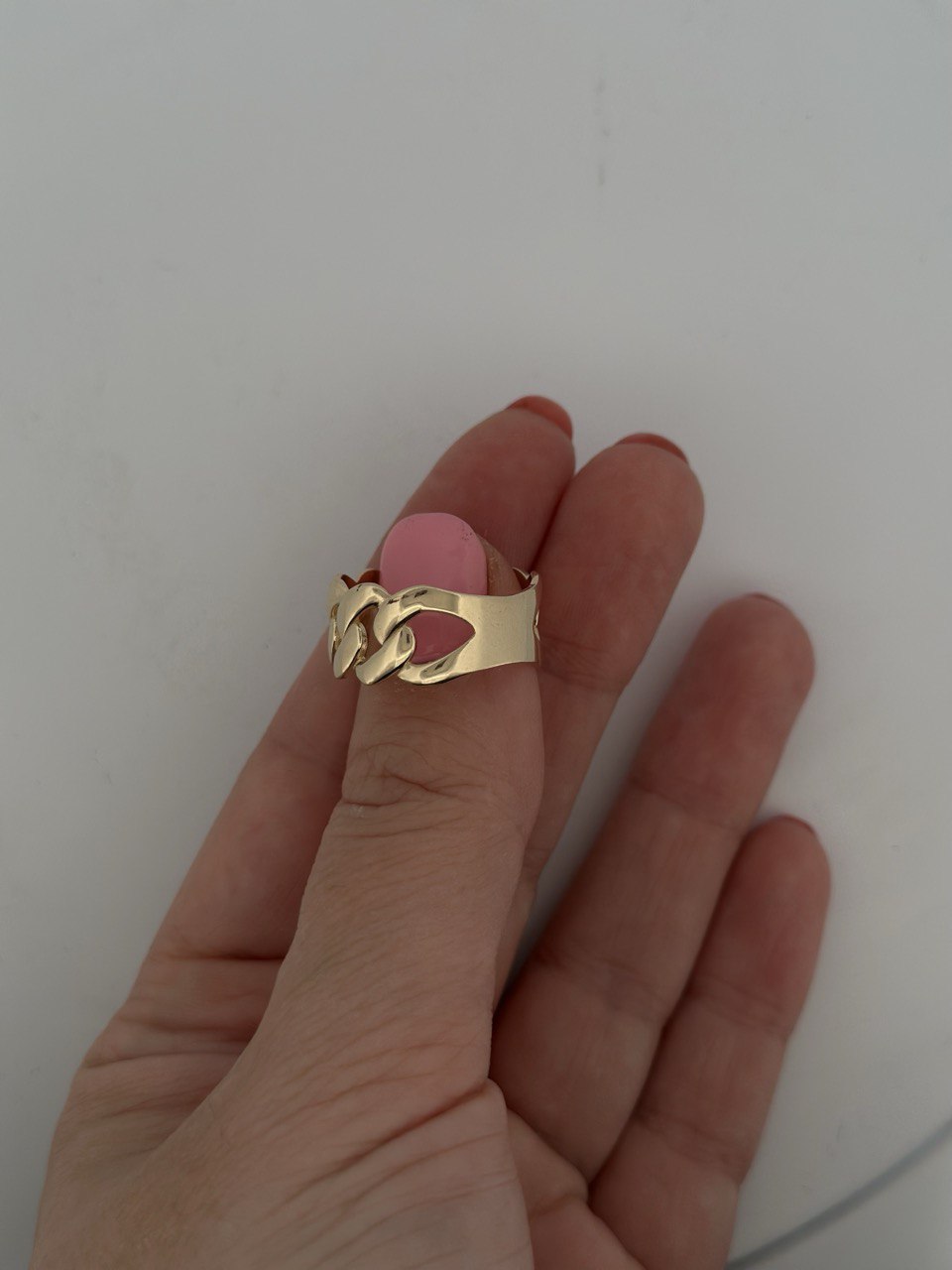 14K Gold Cuban Link Ring  - 2