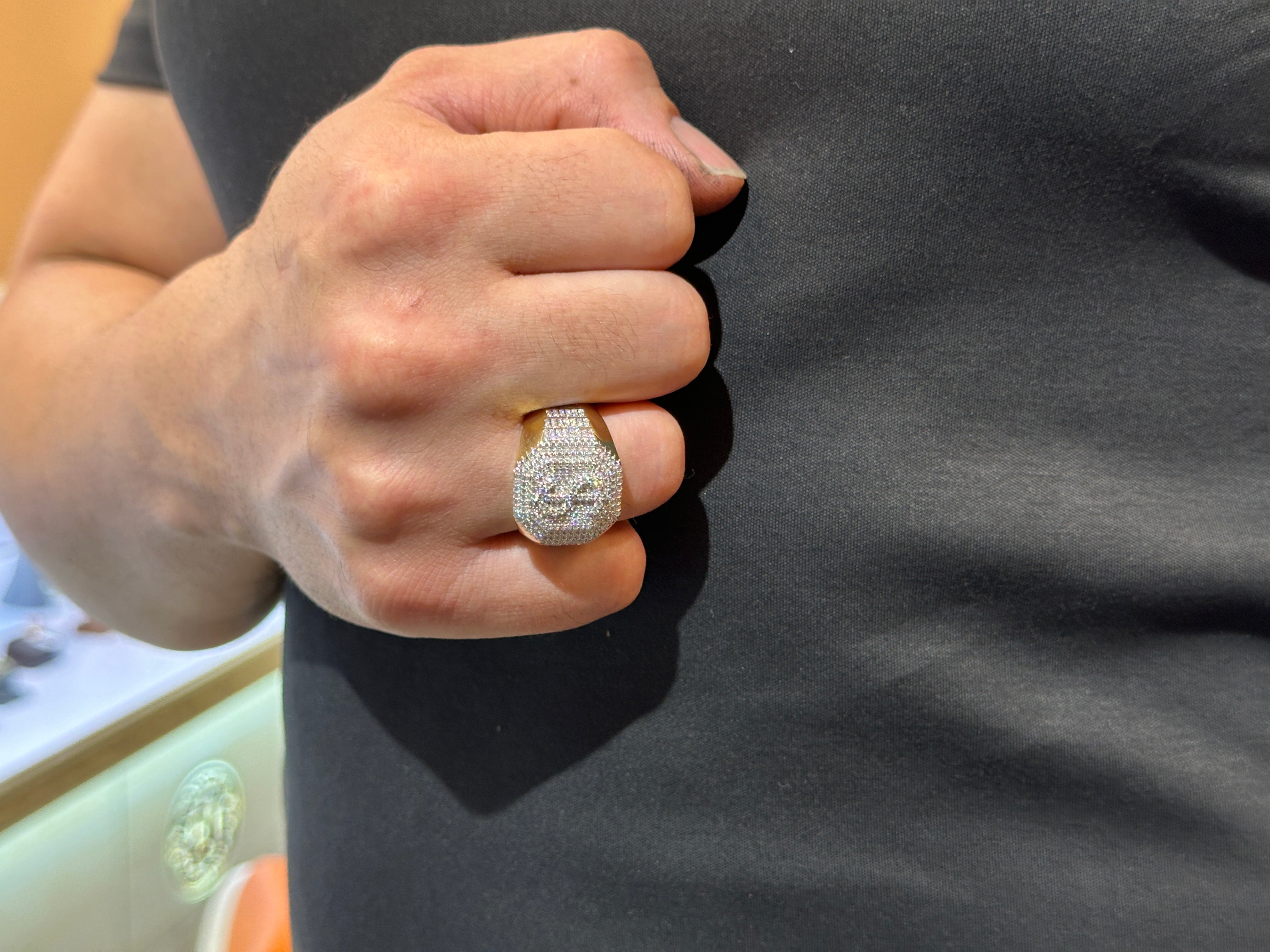 925 Sterling Silver VVS-D Moissanite, Dollar Ring