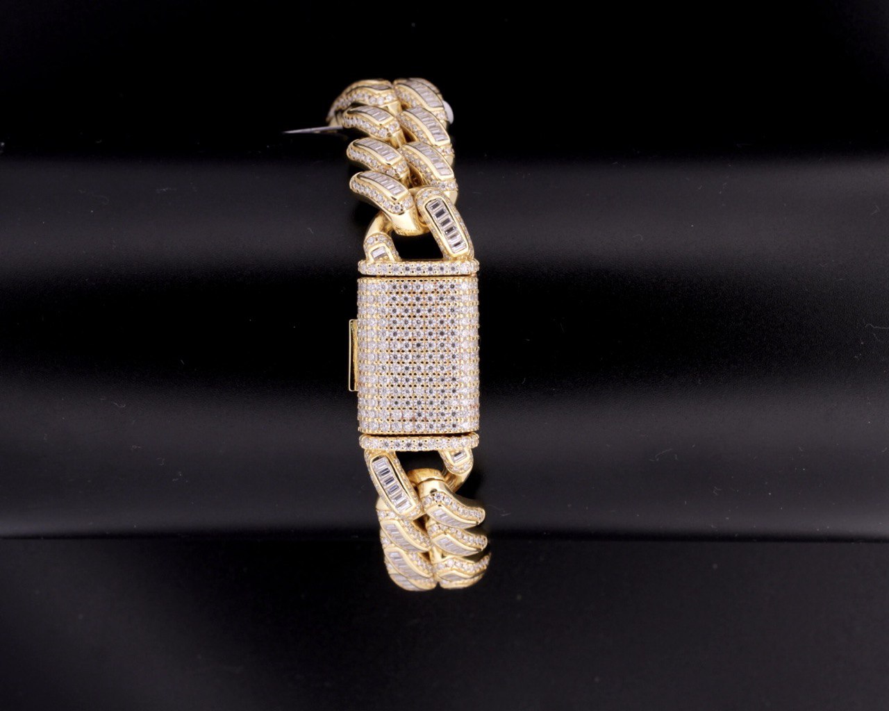 Sterling Silver Solid Miami Cuban Bracelet - 16mm, 19.65CT VVS Moissanite