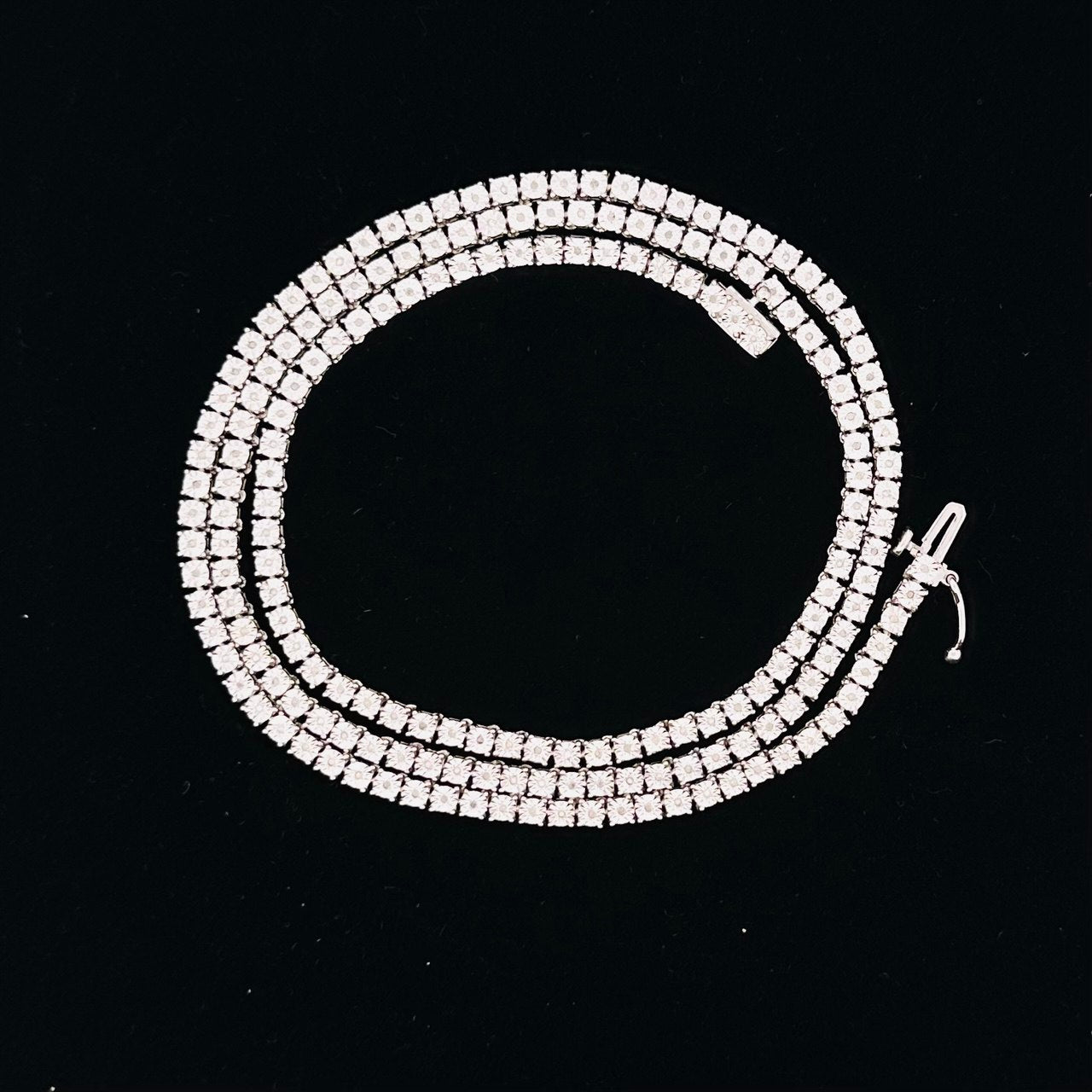 925 Sterling Silver Chain Necklace with VVS Moissanite Stones