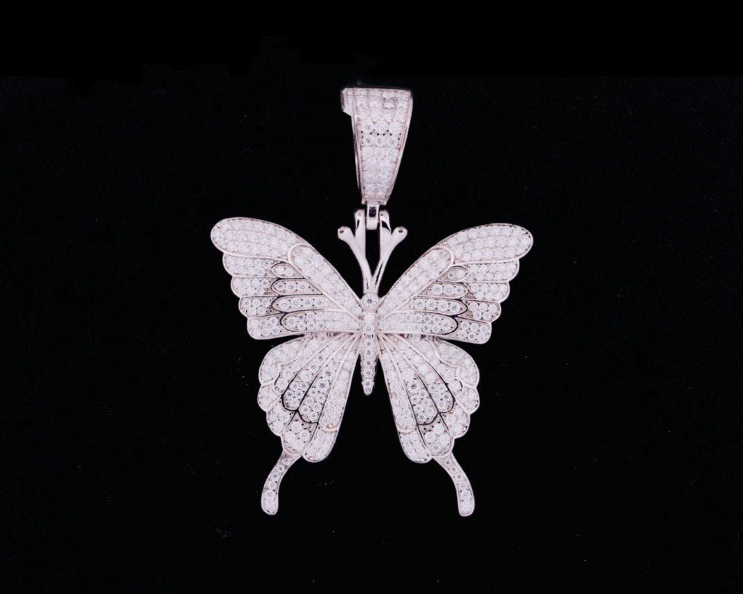 Sterling Silver Butterfly Pendant with VVS Moissanite - 2.65 Carat