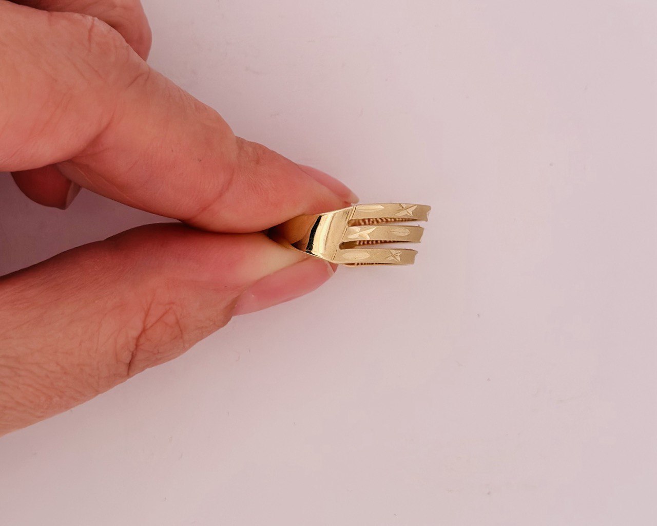 14K Yellow Gold, 3band ring