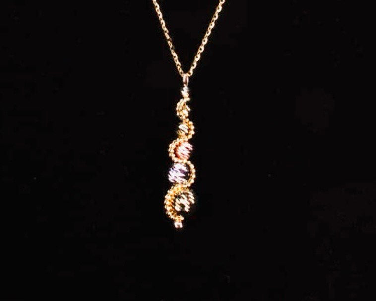 14K Yellow Gold Fancy Chain Necklace with Pendant