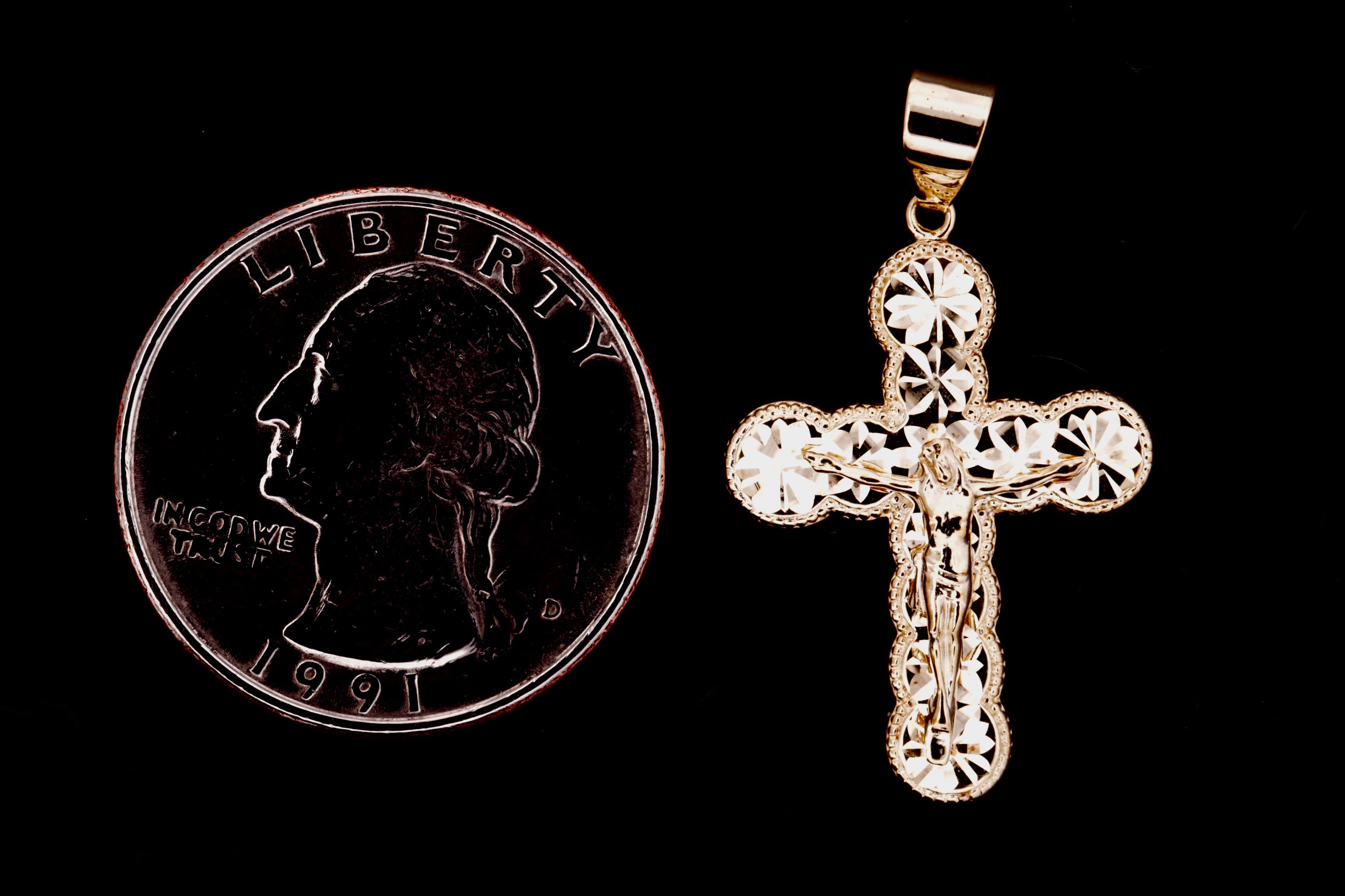 14K Gold Solid Cross Pendant