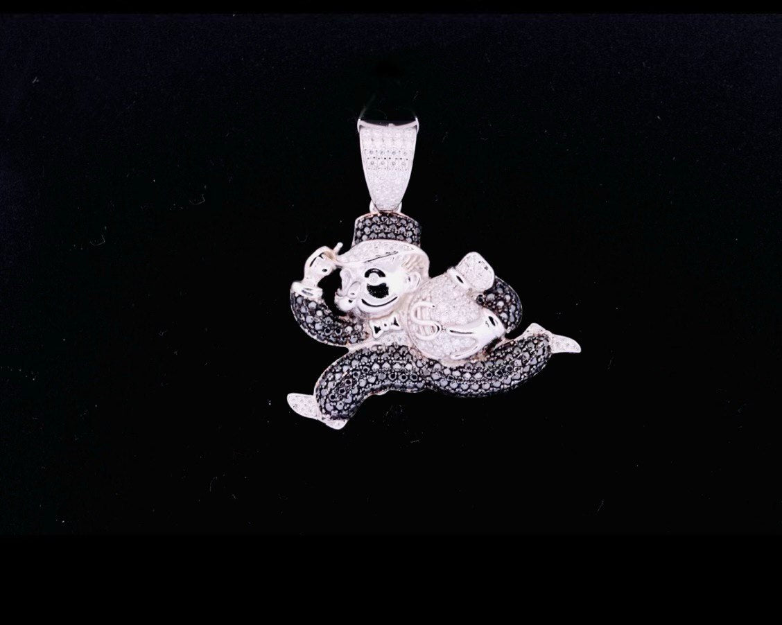 Sterling Silver VVS Moissanite Monopoly Pendant - 1.88 Carat