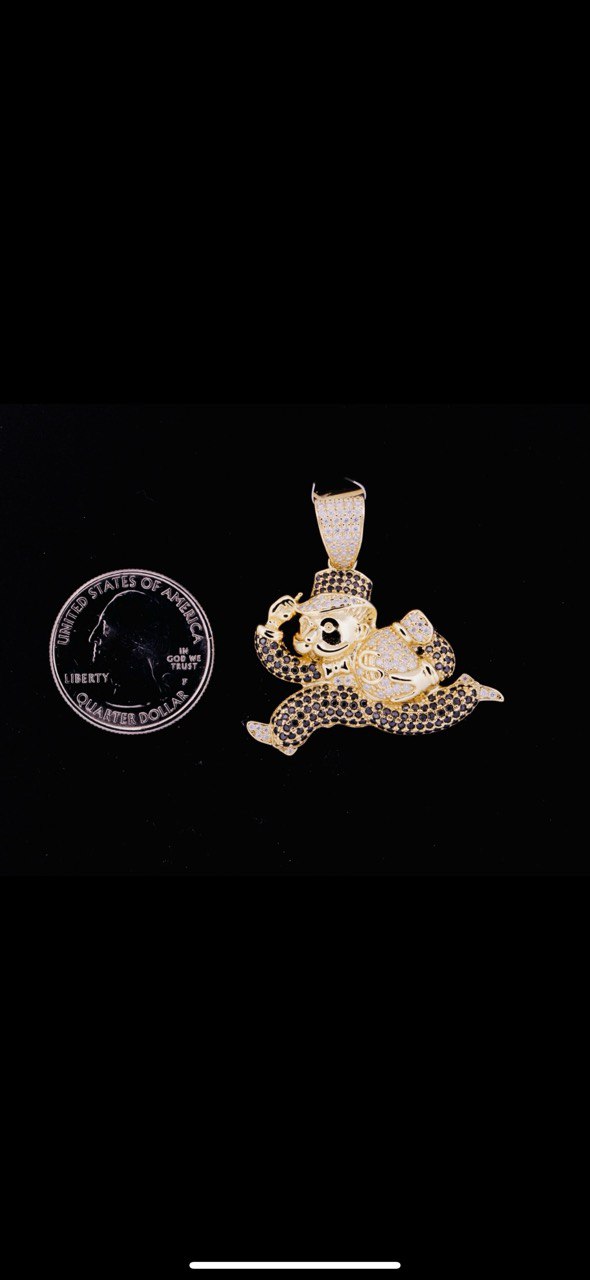 Sterling Silver VVS Moissanite Monopoly Pendant - 1.88 Carat