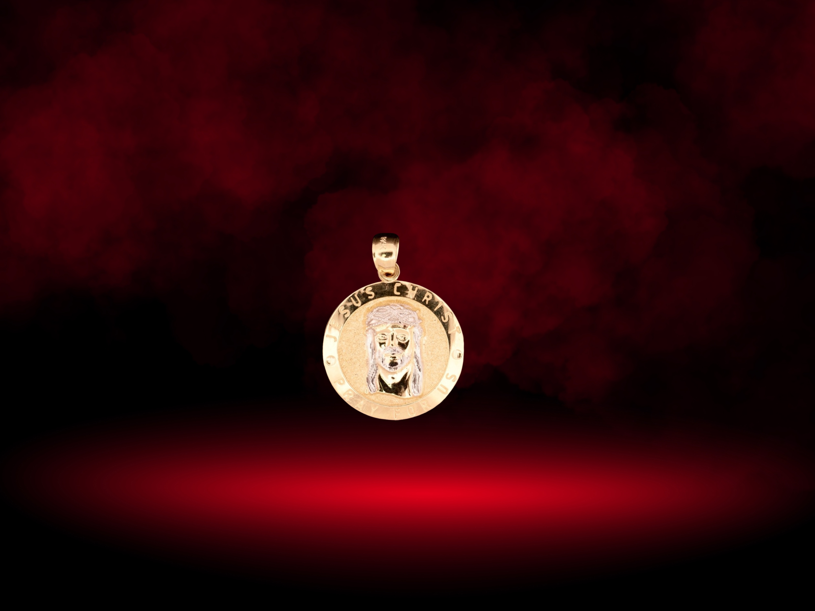 14K Jesus Piece Pendant  - 1