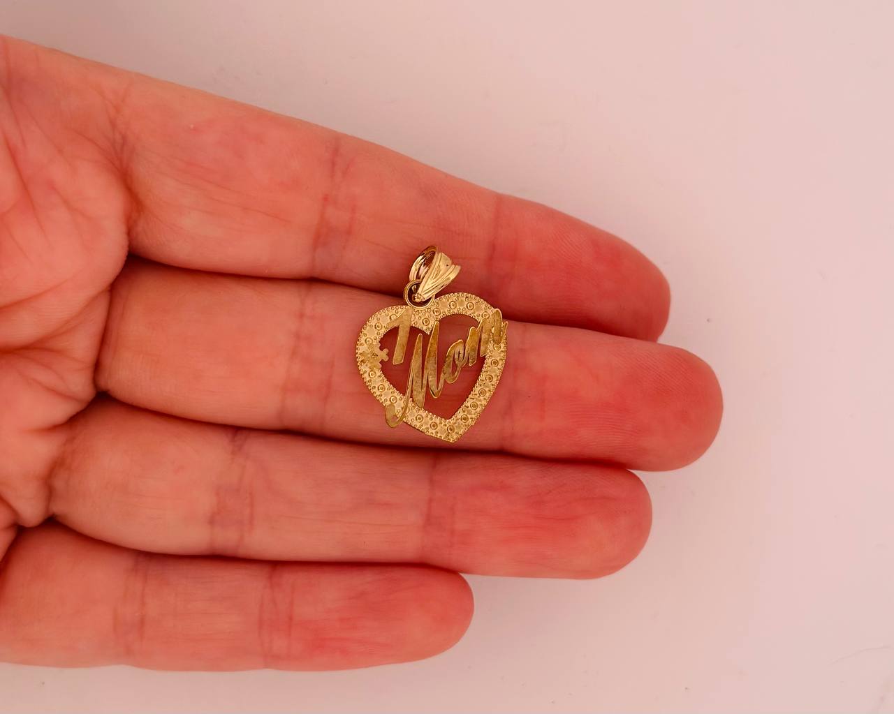 10K Yellow Gold MOM Pendant  - 2
