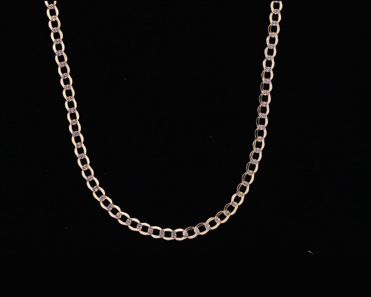14K Yellow Gold Diamond-Cut Cuban Chain Necklace, 4.5mm