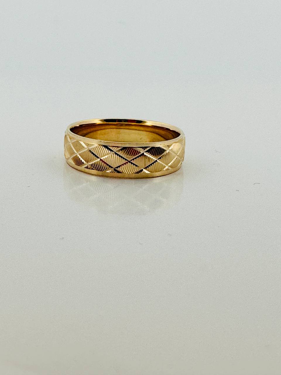 14K Solid Band with Design - 5