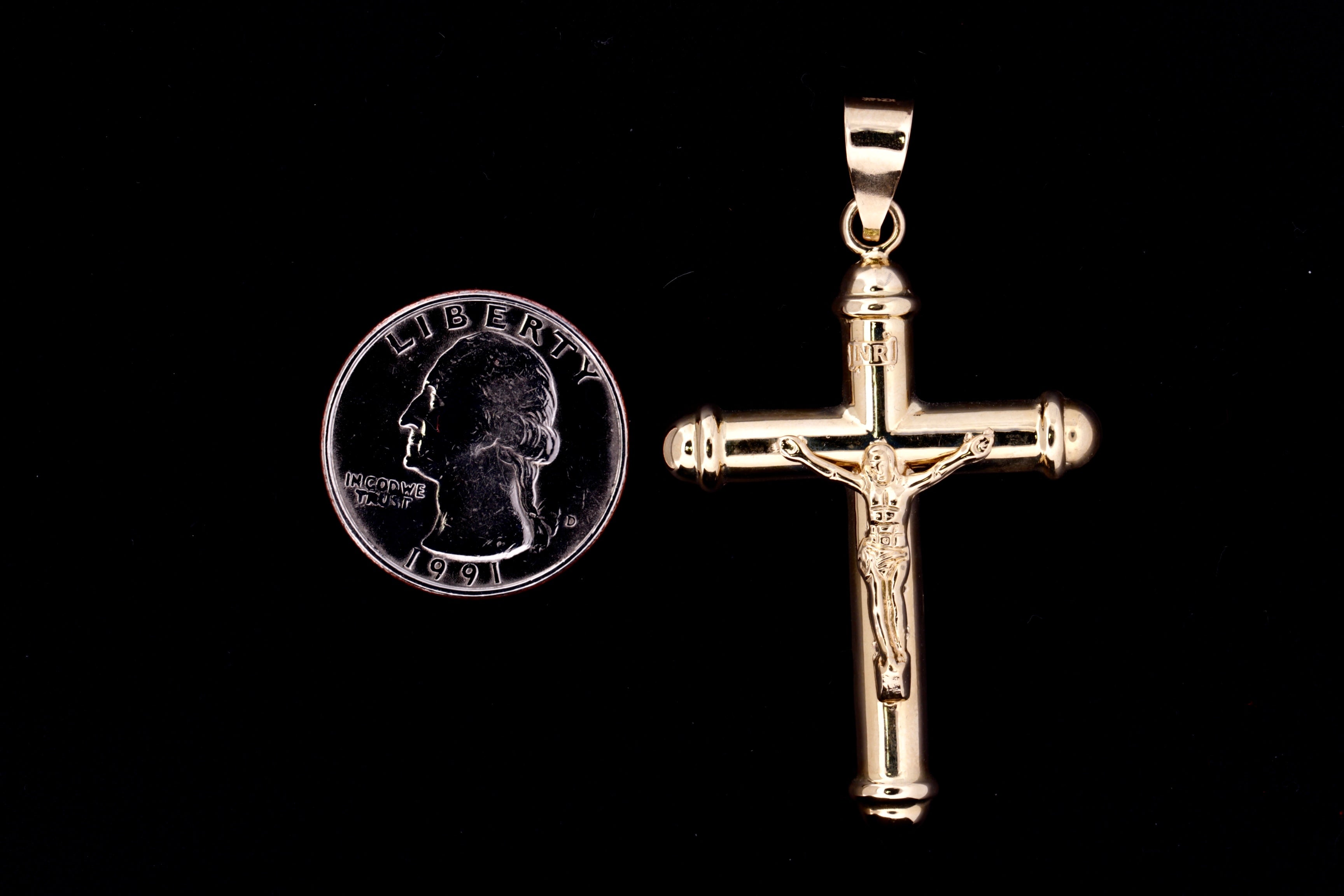 14K Gold Crucifix Pendant  - 1