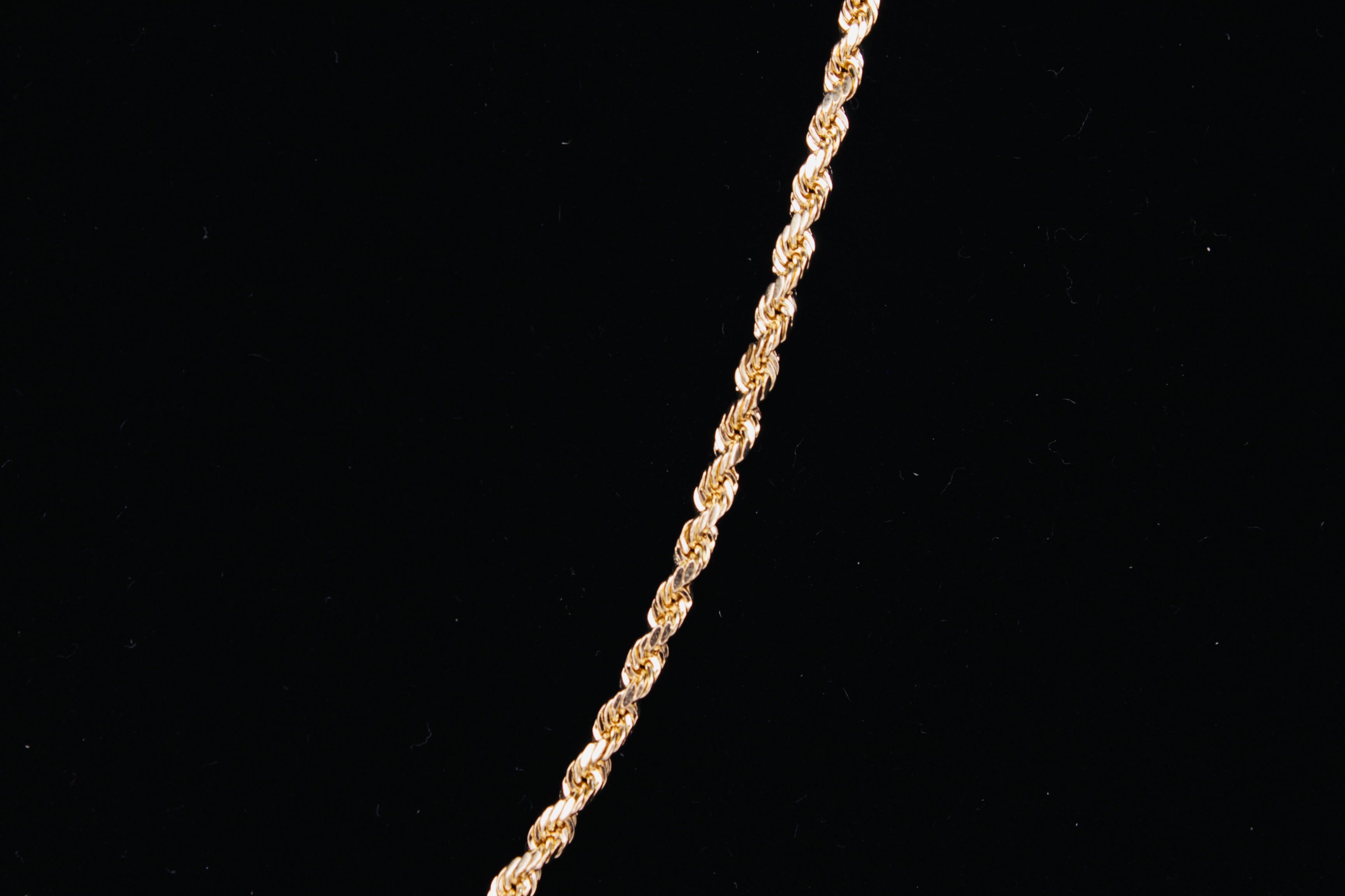 14K Solid Yellow Gold Rope Chain - Diamond Cut - 2.2MM