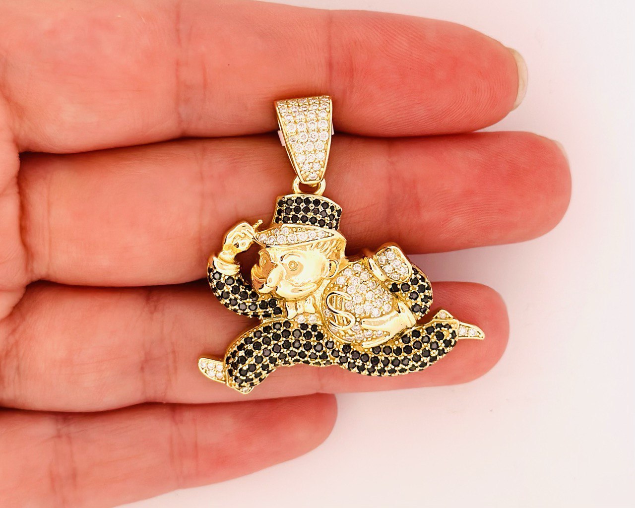 Sterling Silver VVS Moissanite Monopoly Pendant - 1.88 Carat