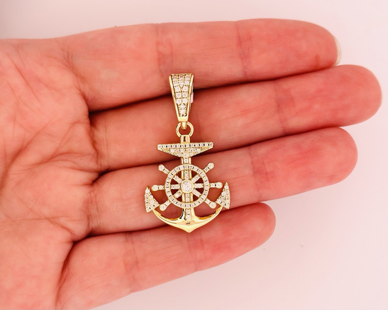 Sterling Silver Anchor Pendant with VVS Moissanite - 0.75 Carat