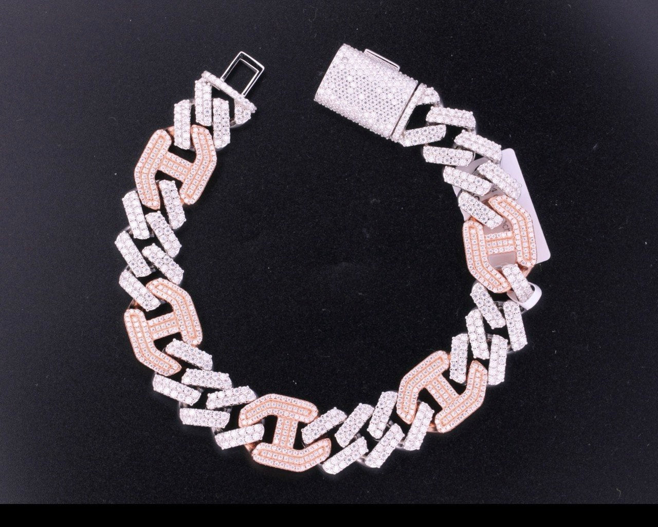 Sterling Silver Cuban Bracelet - 12.14CT VVS-D Moissanite, 8.5MM
