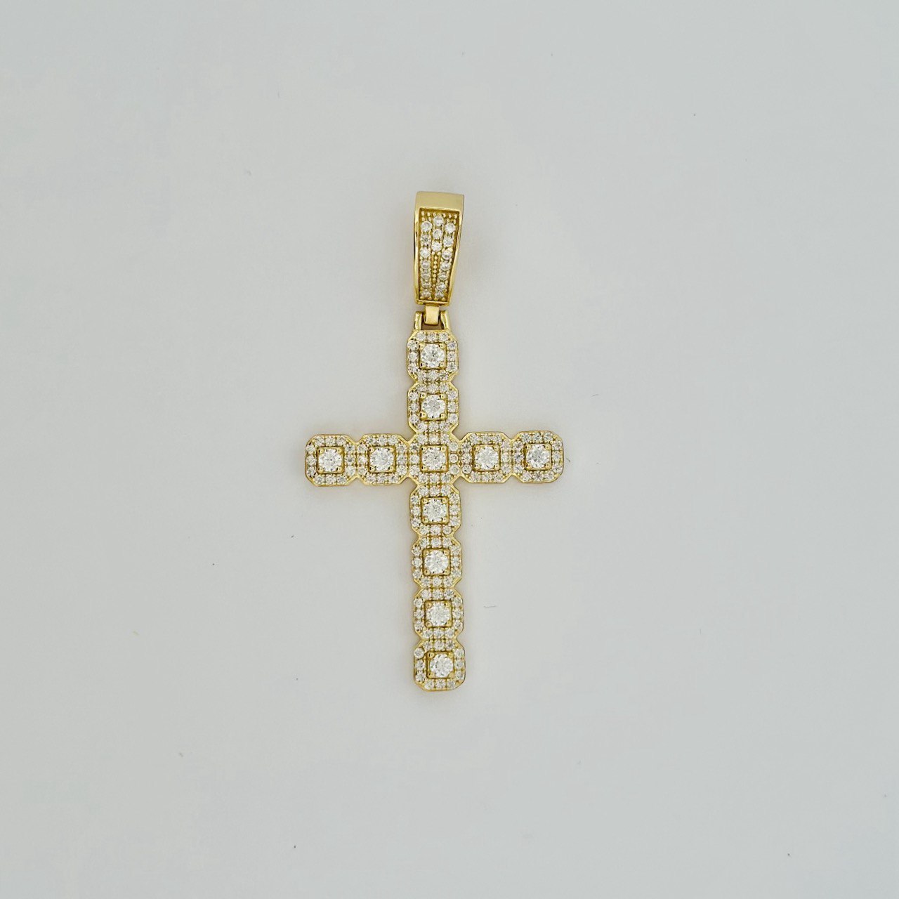 925 Sterling Silver Cross Pendant with VVS Moissanite - 1.62ctw